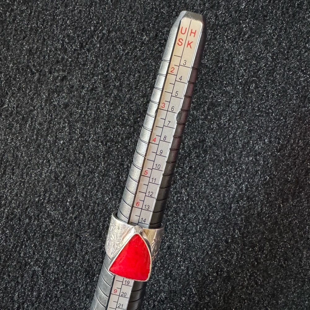 Silver Ring With Red Stone 925 - image 4